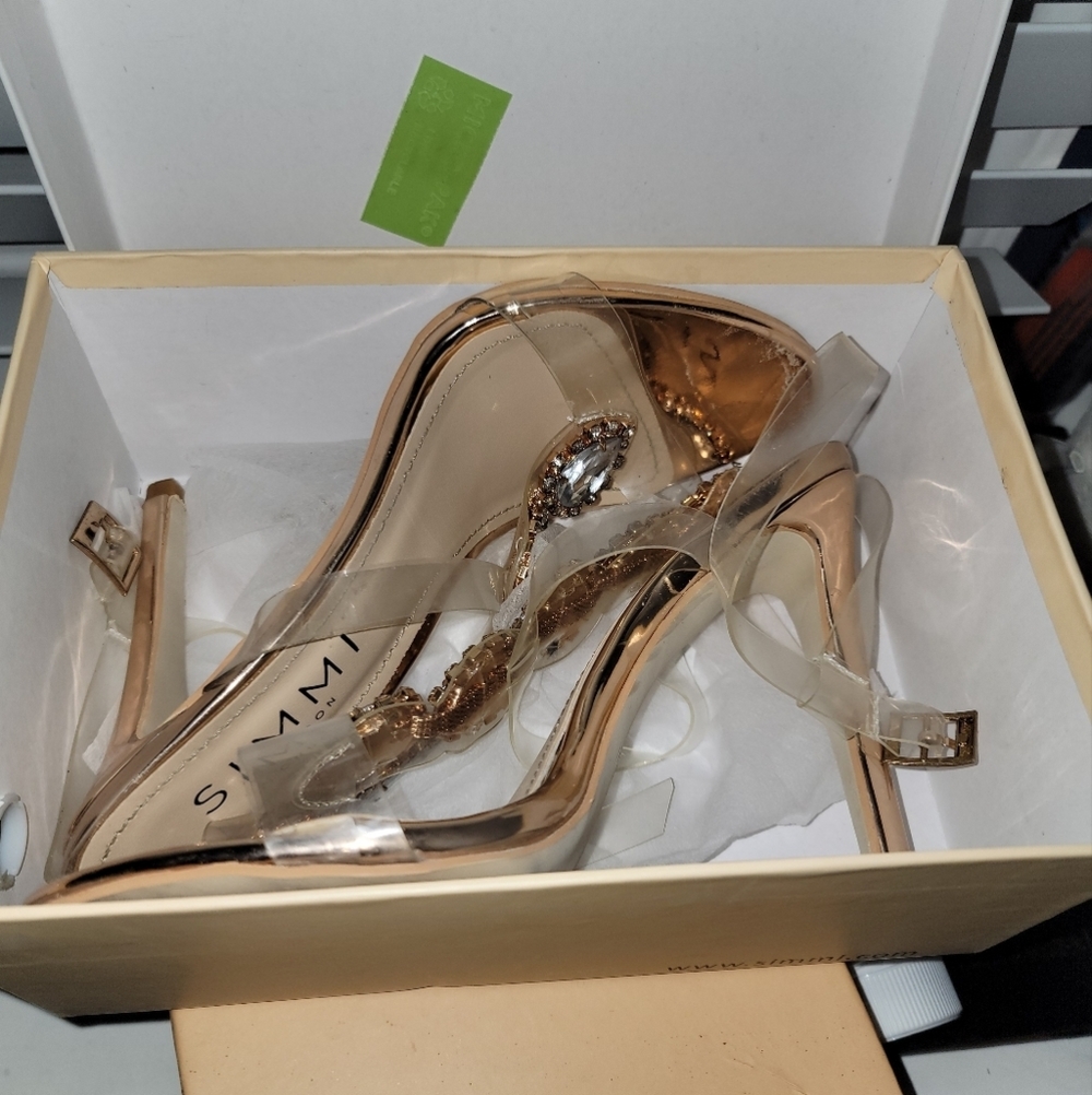 Rose Gold Jewel Heels From Simmi Shoes - Picture 3 of 7